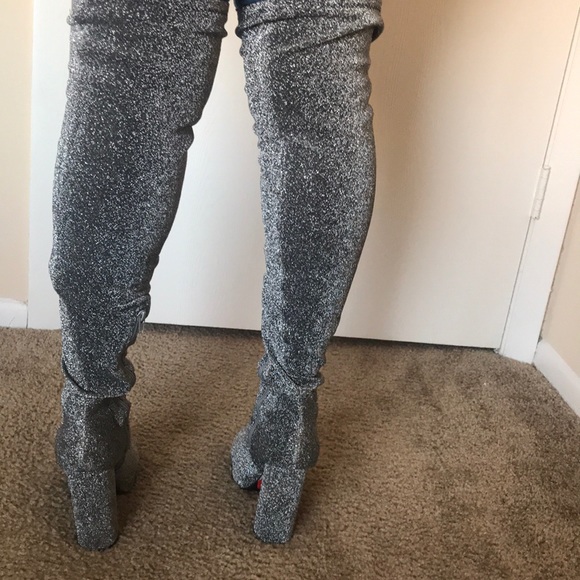Silver high waist boots - Picture 3 of 5